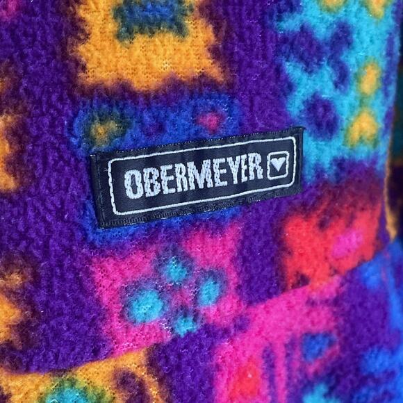 Vtg Obermeyer Women’s Full Zip Colorful Graphic Pullover Fleece Jacket No Size L - Picture 3 of 16
